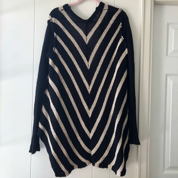Free People Circle Back Stripe Poncho Cardigan - Picture 9 of 9